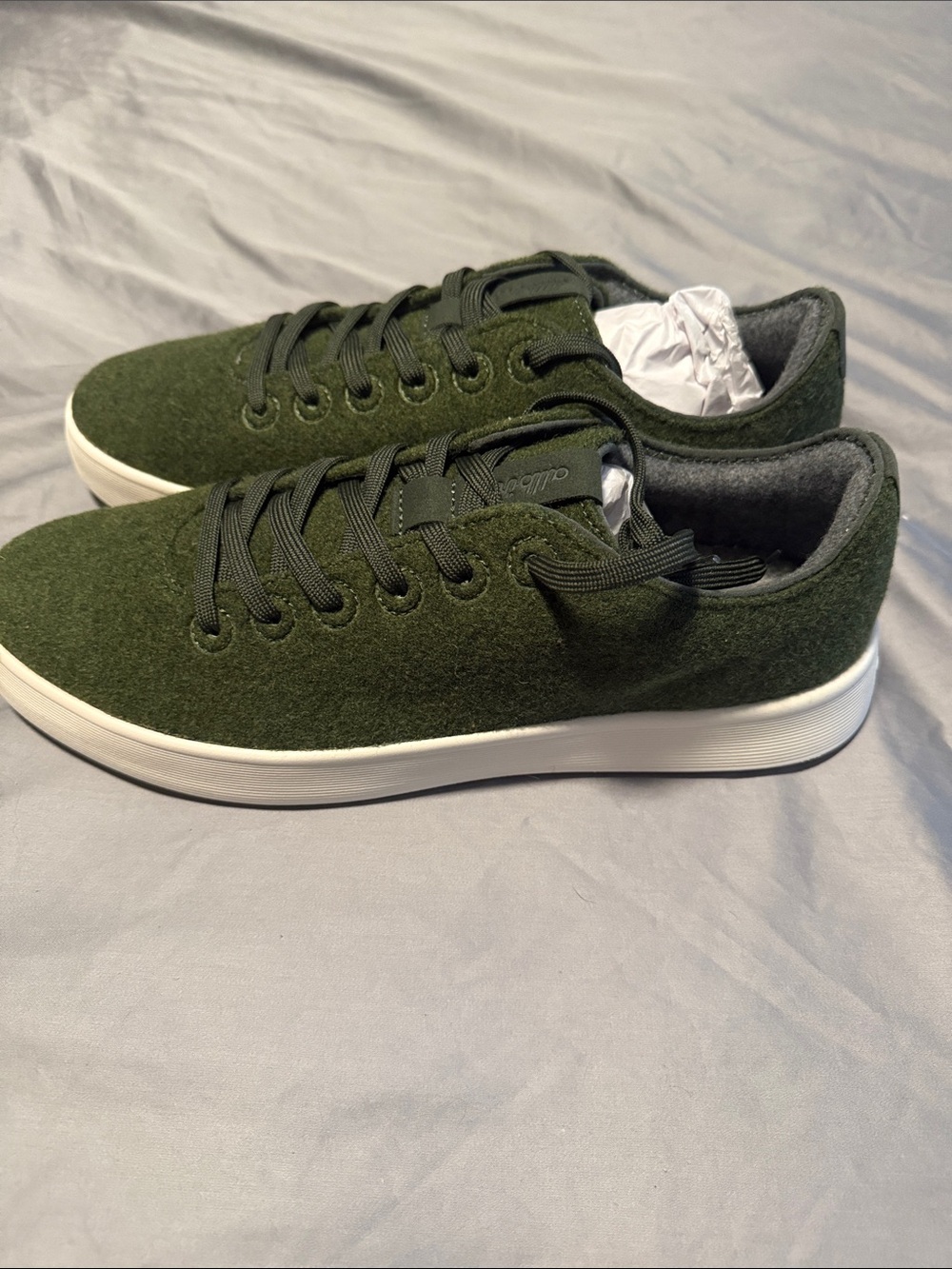 allbirds Men's Dark Forest Green Wool Cruiser Sneakers - Green Upper White Sole